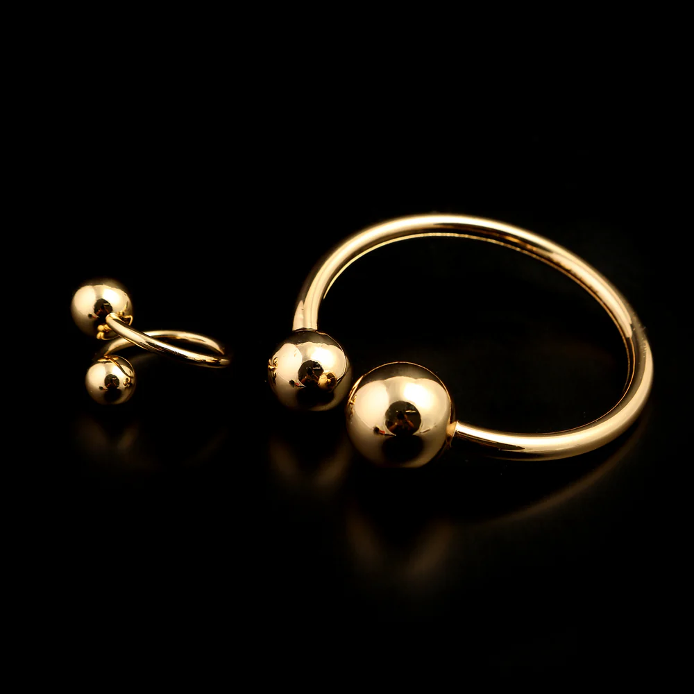 Woman's Fancy Kara With Ring - Golden