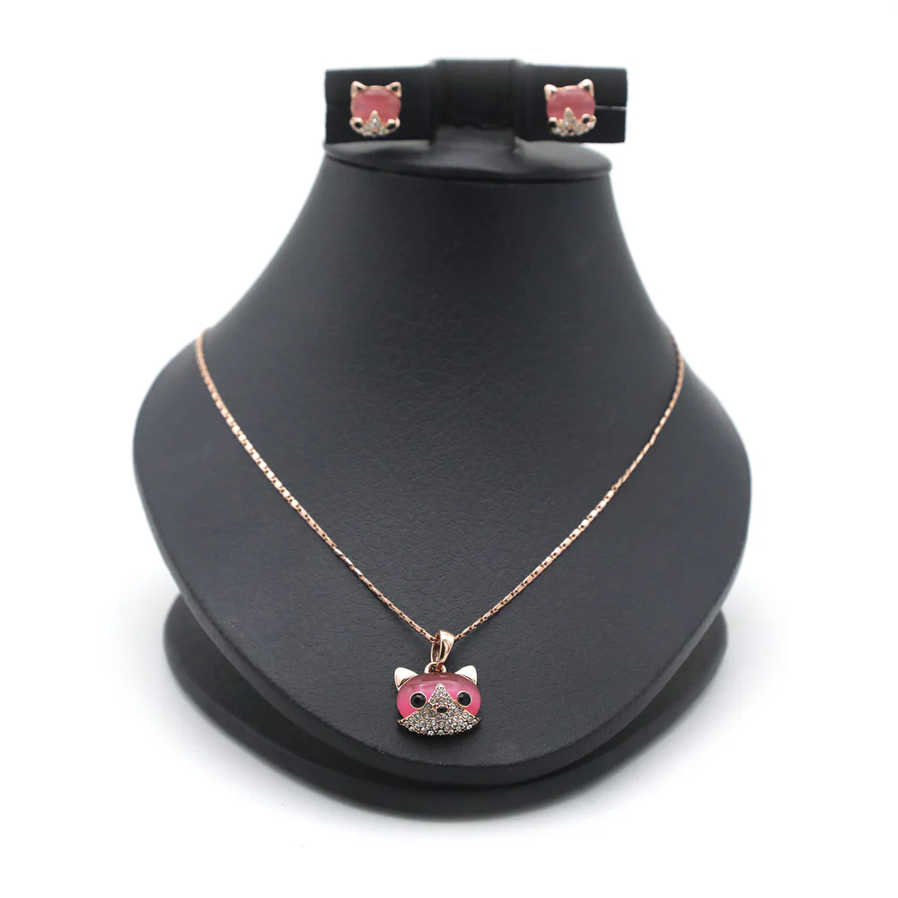 Women's Locket Set - Dark Pink